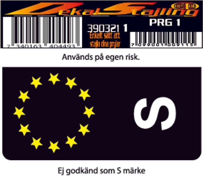Huvudbild Svart S märke EU